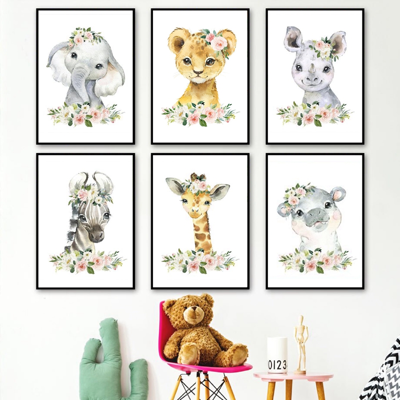 Baby Nursery Giraffe - Impressions sur toile d'animaux de la