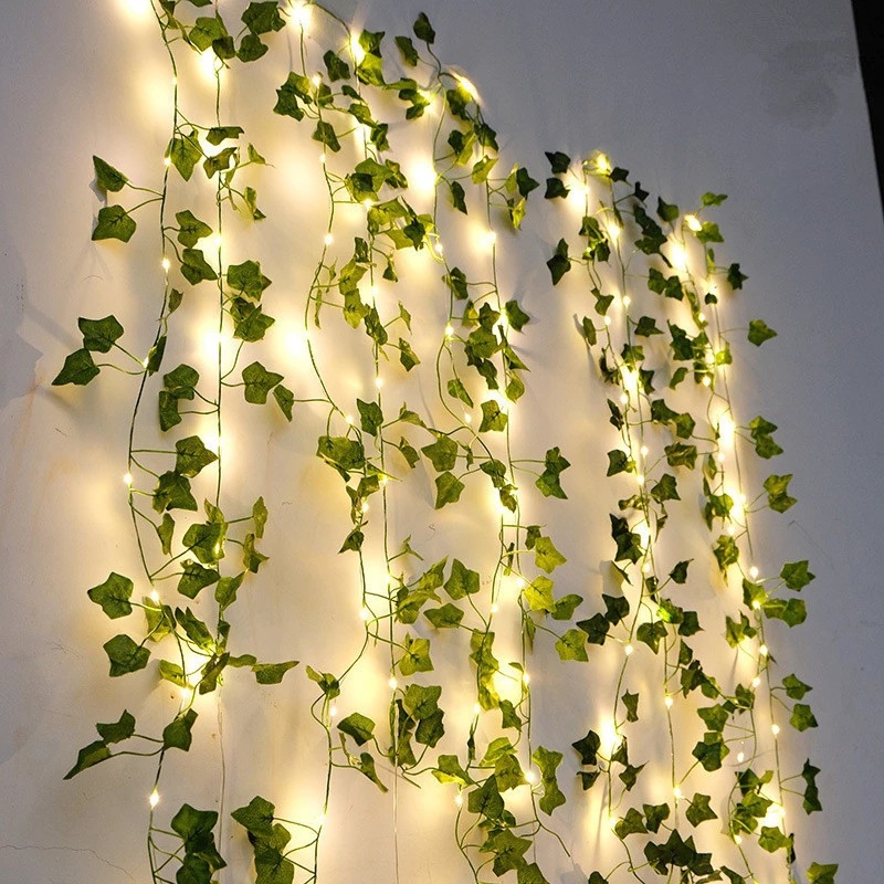 Baby Nursery Lamp - Guirlande lumineuse 2M en feuilles vertes,