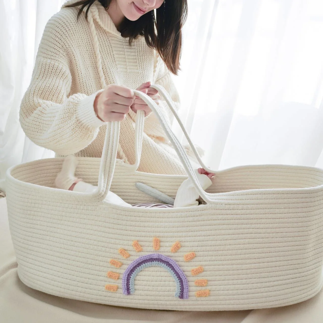 Baby Nursery Basket - Panier de transport Portable pour bébé,