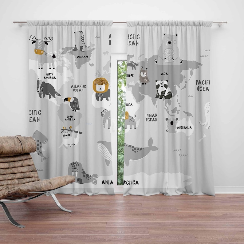 Baby Nursery Youtube - Rideaux de chambre d'enfant avec carte