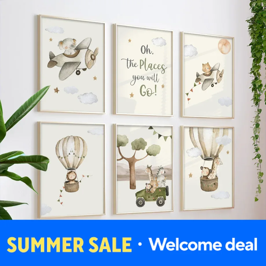 Baby Nursery Giraffe - Tableaux et Affiches Murales sur Toile