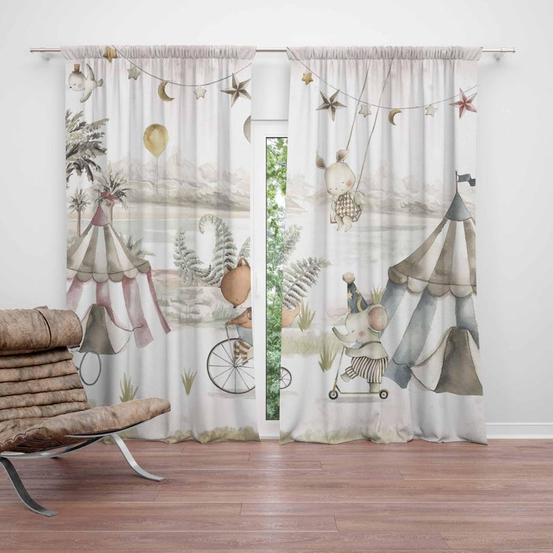 Baby Nursery Youtube - Rideaux animaux de cirque, pour chambre