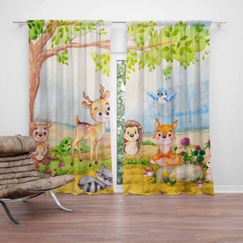 Baby Nursery Youtube - Rideaux animaux de la forêt, pour