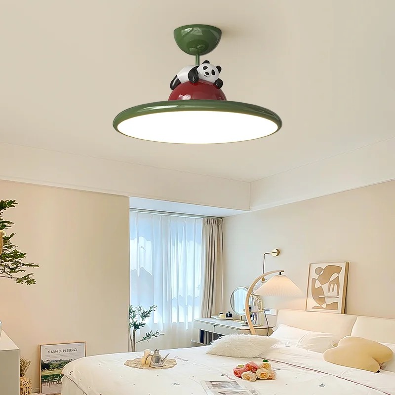 Baby Nursery Ceiling Light - Dessin animé crème Style Panda LED