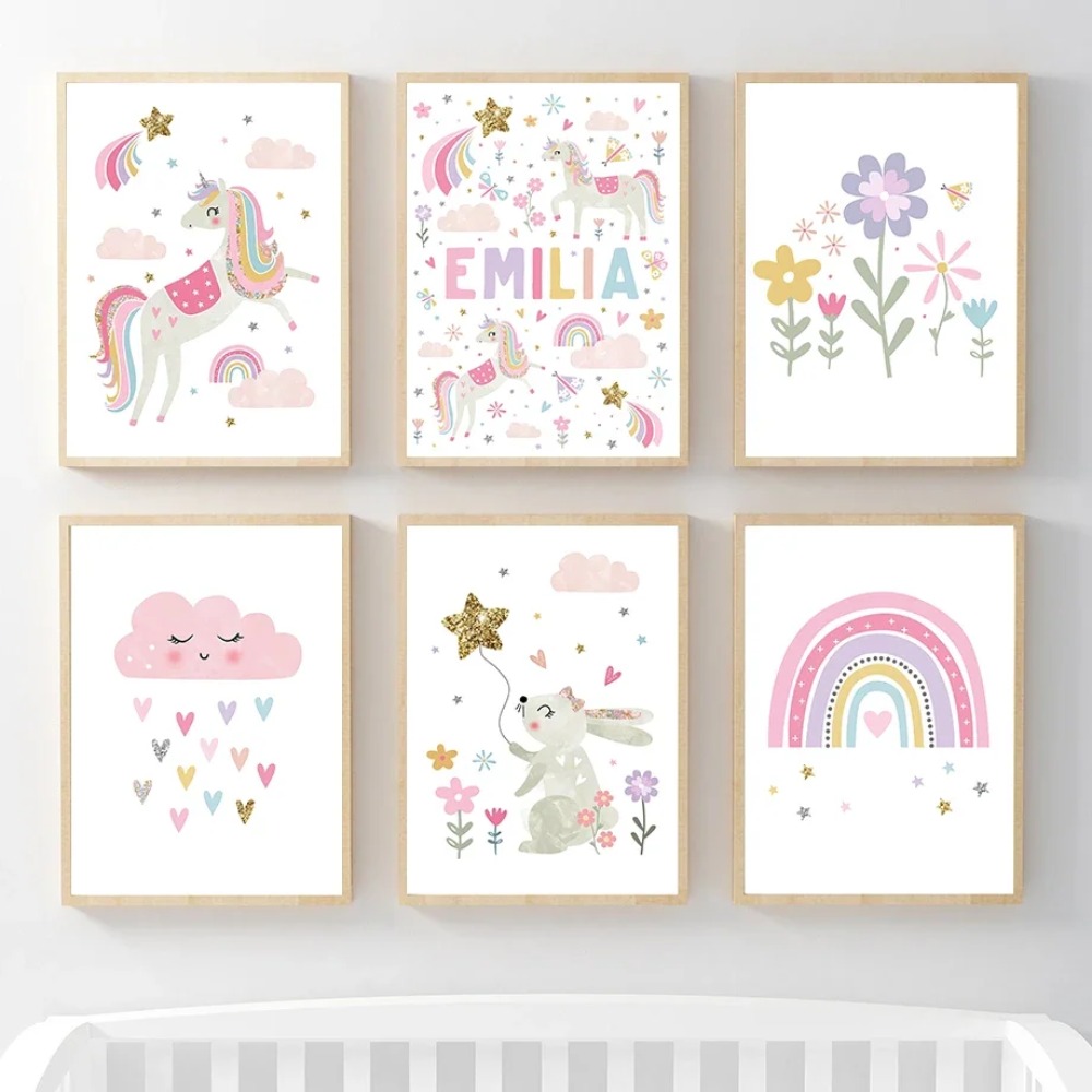 Baby Nursery Girl Room - Toile murale décorative pour chambre d'enfant,