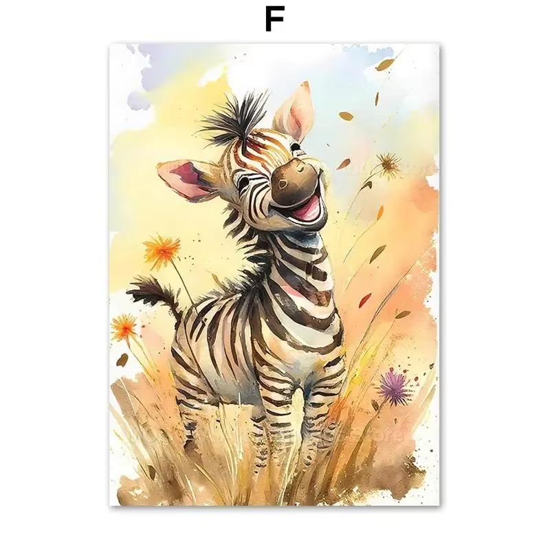 Baby Nursery Giraffe - Tableau mural en toile pour chambre