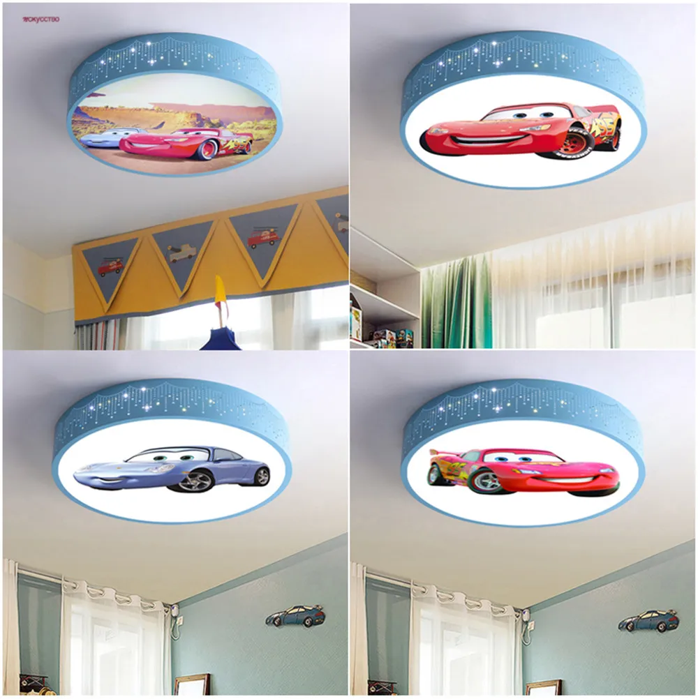 Baby Nursery Ceiling Light - 2025 dessin animé voiture ronde Led