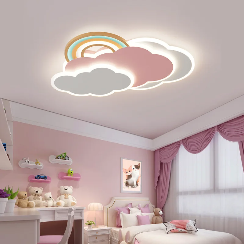 Baby Nursery Ceiling Light - Arc-en-ciel nuage plafonniers rose fille chambre
