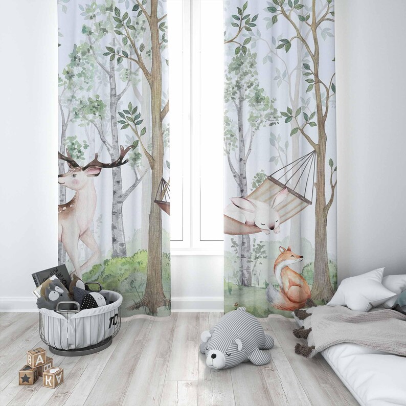 Rideaux animaux de la forêt, p - Baby Nursery Youtube avis et prix