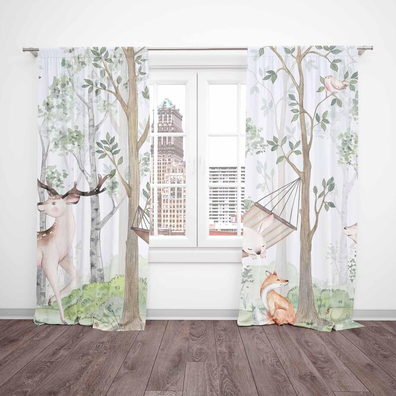 Rideaux animaux de la forêt, p - Baby Nursery Youtube avis et prix