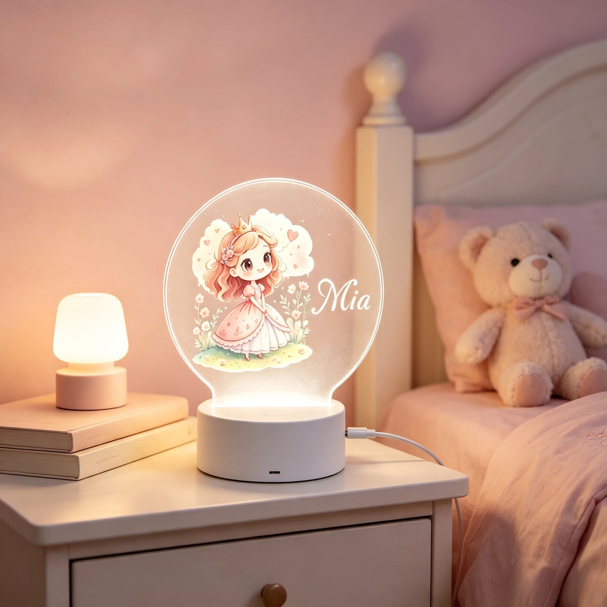 Lampe de nuit LED ronde en acr - Baby Nursery Lamp avis et prix
