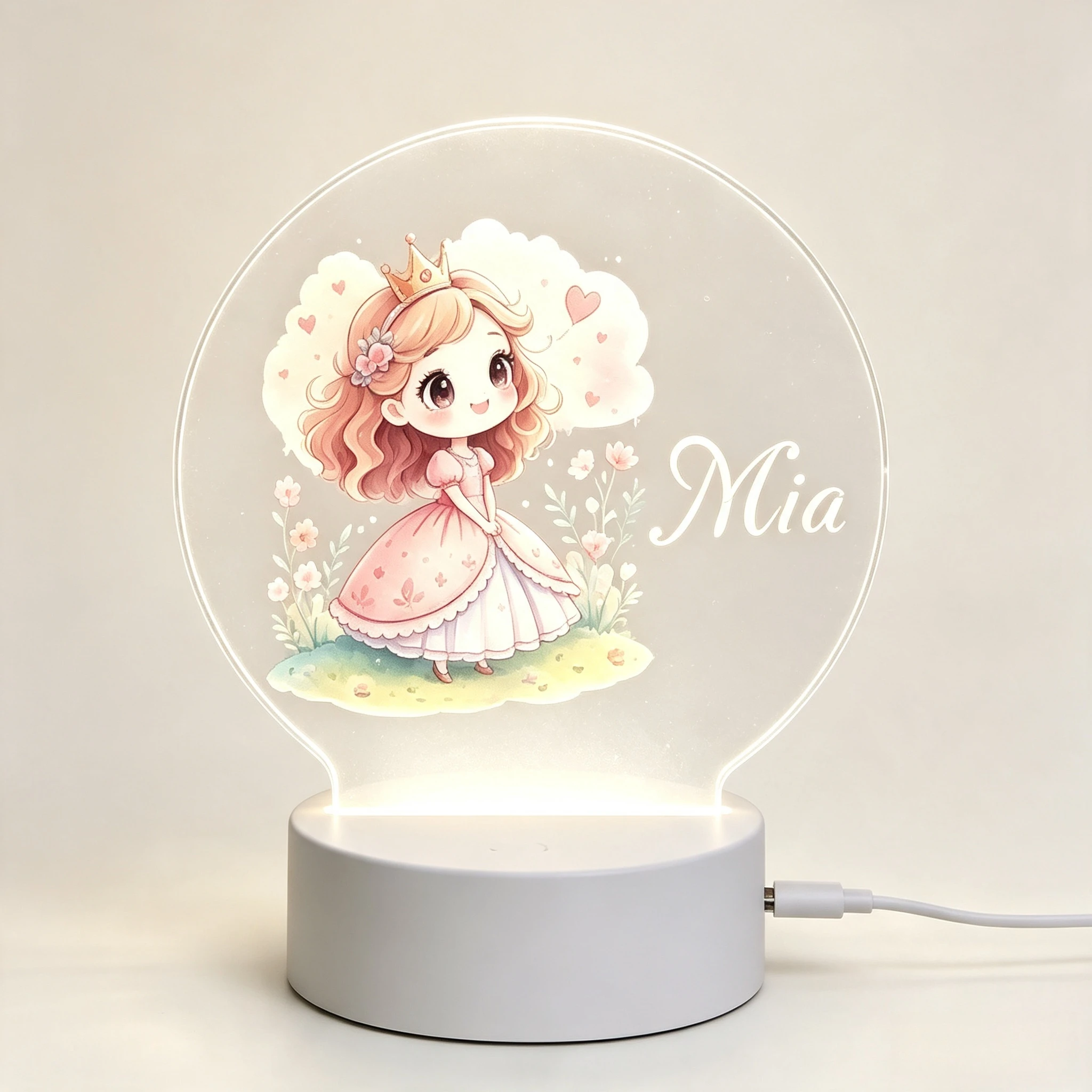Lampe de nuit LED ronde en acr - Baby Nursery Lamp avis et prix