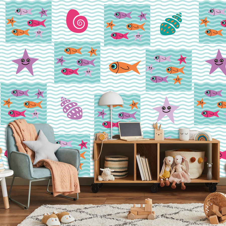 Dessin animé peler et coller P - Baby Nursery Peel And Stick Wallpaper avis et prix