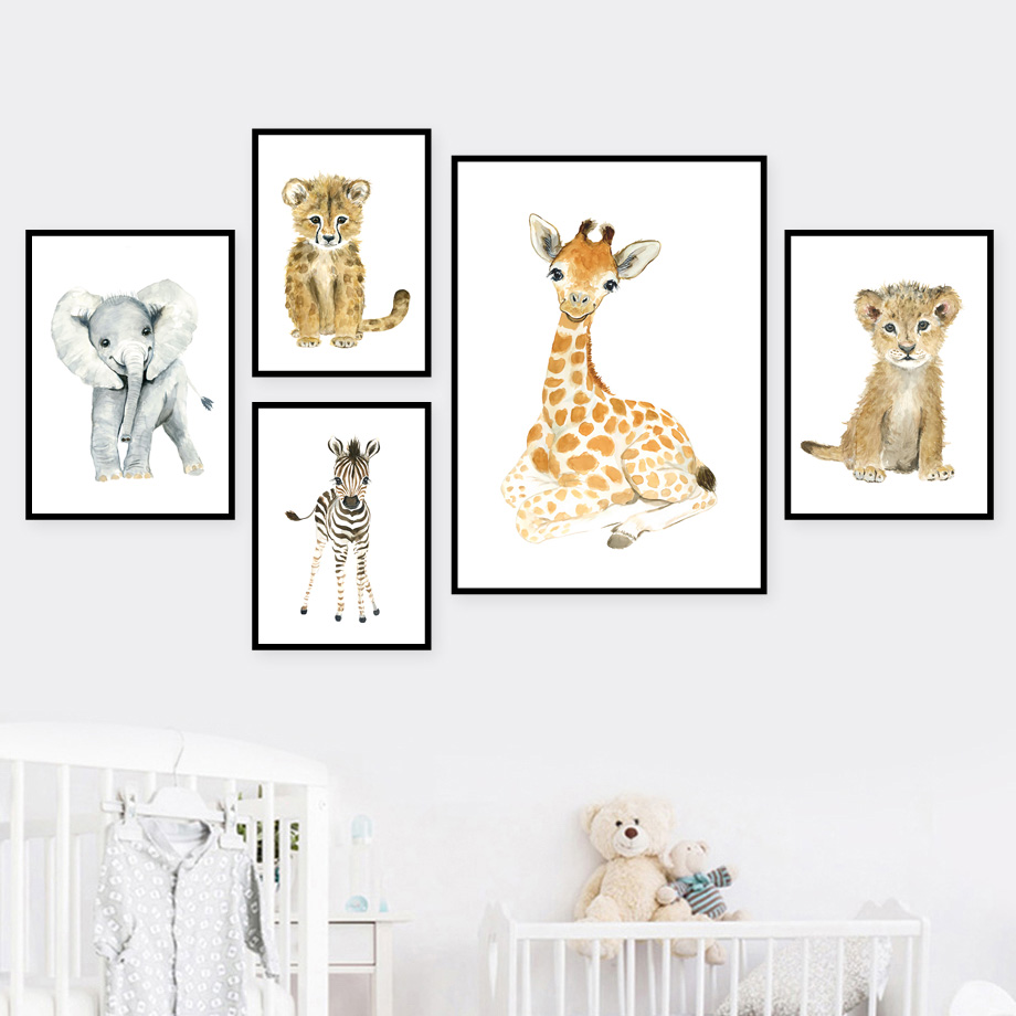 Toile d'art mural avec éléphan - Baby Nursery Giraffe avis et prix