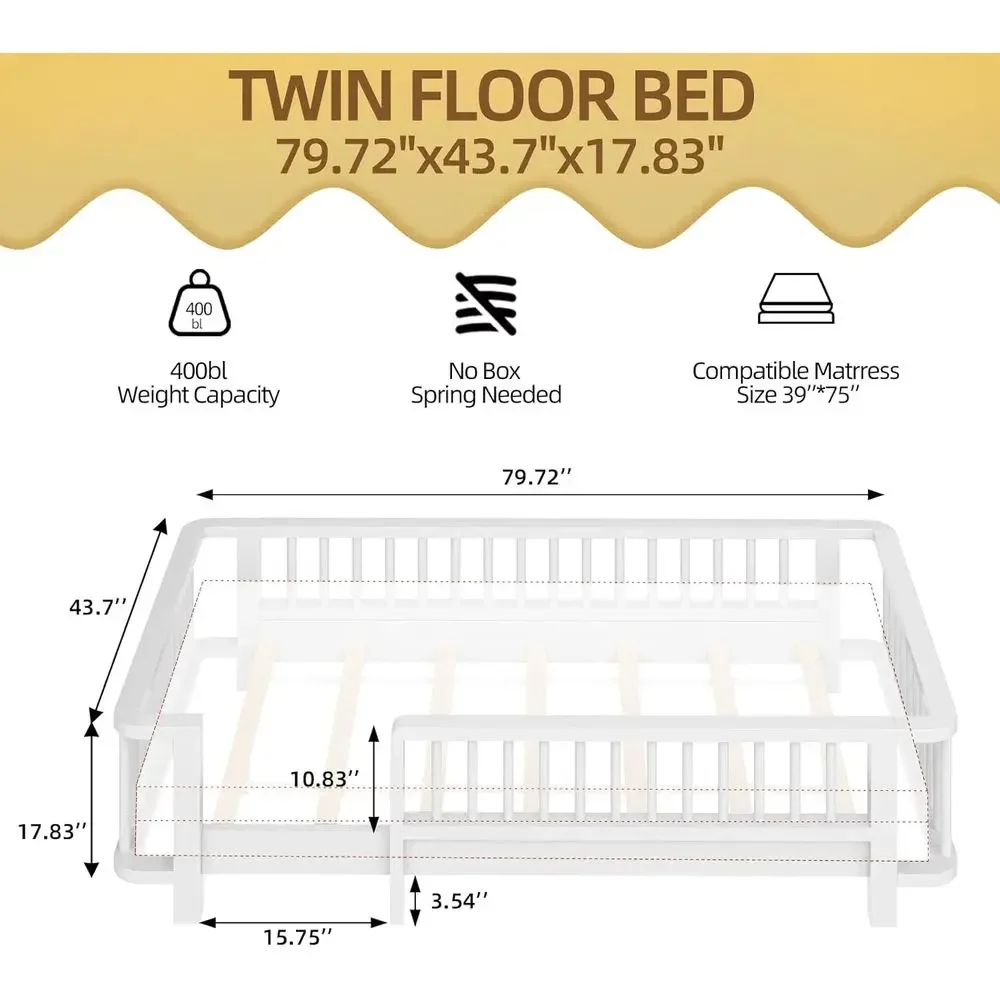Lit double en bois massif avec - Bed Rail Toddler avis et prix