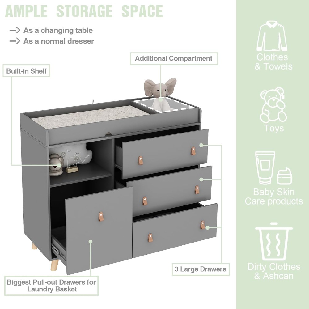 Commode à langer pour bébé, co - Baby Nursery Drawers avis et prix