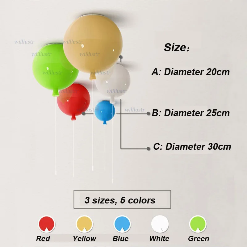 Plafonnier ballon en verre col - Baby Nursery Ceiling Light avis et prix