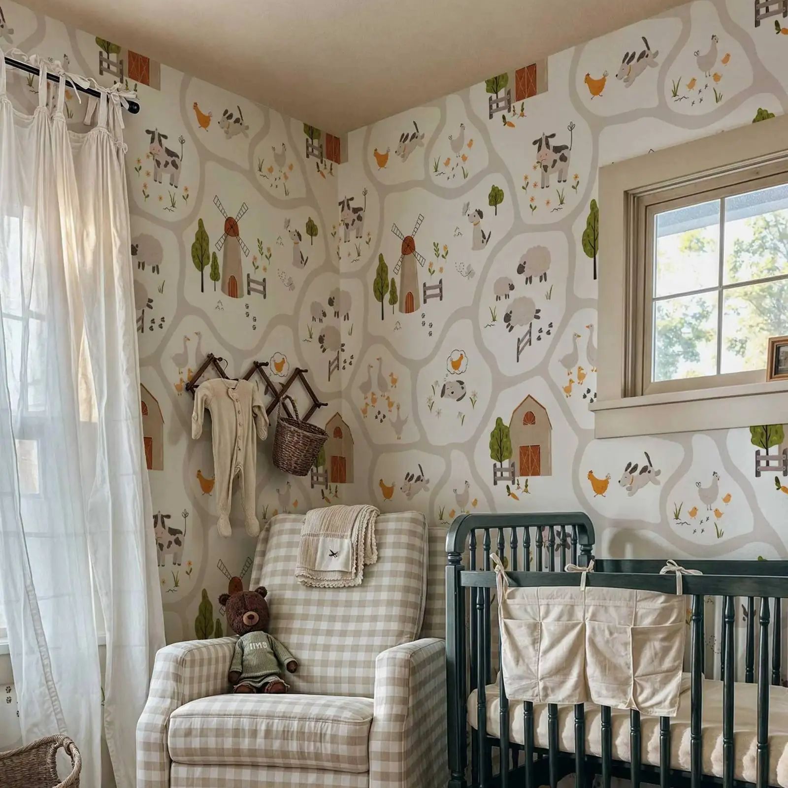 Papier peint pour enfants, ani - Baby Nursery Peel And Stick Wallpaper avis et prix