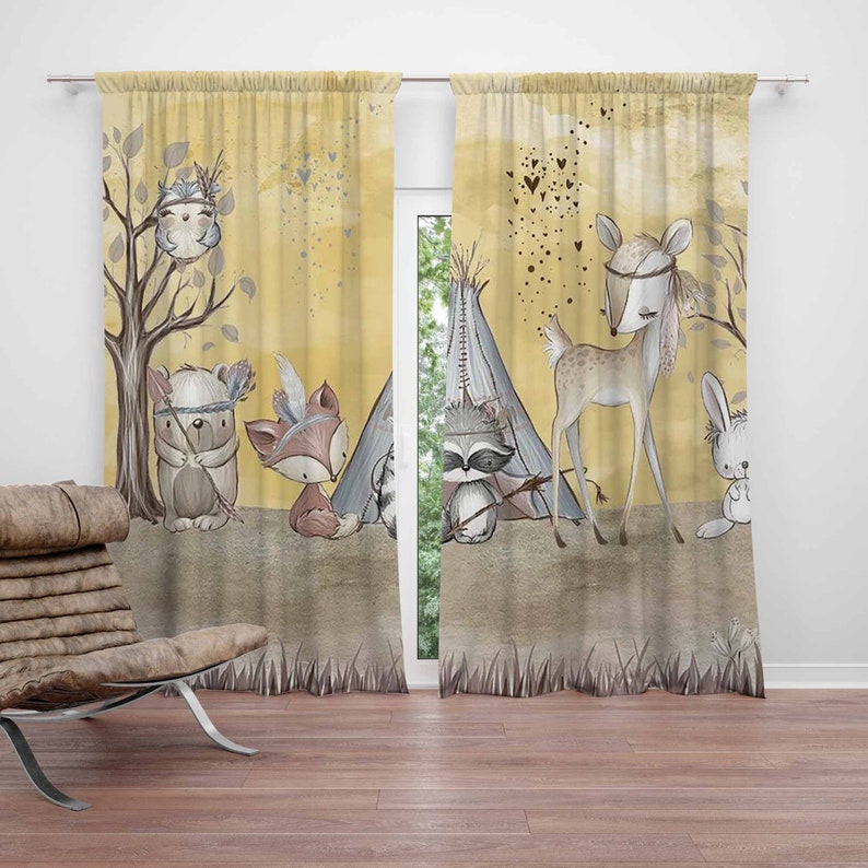 Boho animaux pépinière rideau  - Baby Nursery Youtube avis et prix