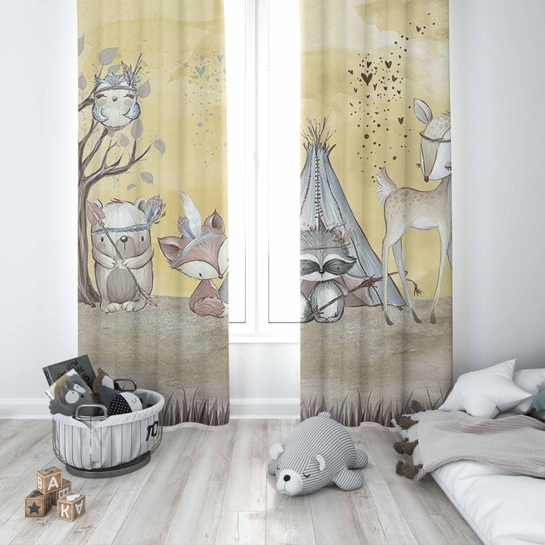 Boho animaux pépinière rideau  - Baby Nursery Youtube avis et prix
