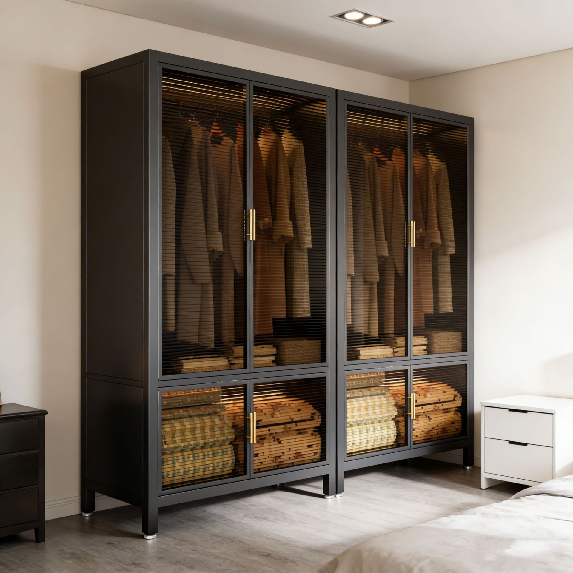 Armoire en acier et verre pour - Closet Organizer Baby avis et prix