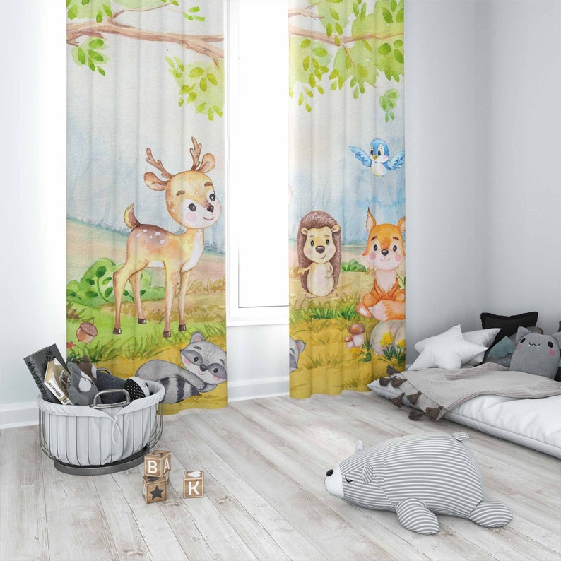 Rideaux animaux de la forêt, p - Baby Nursery Youtube avis et prix