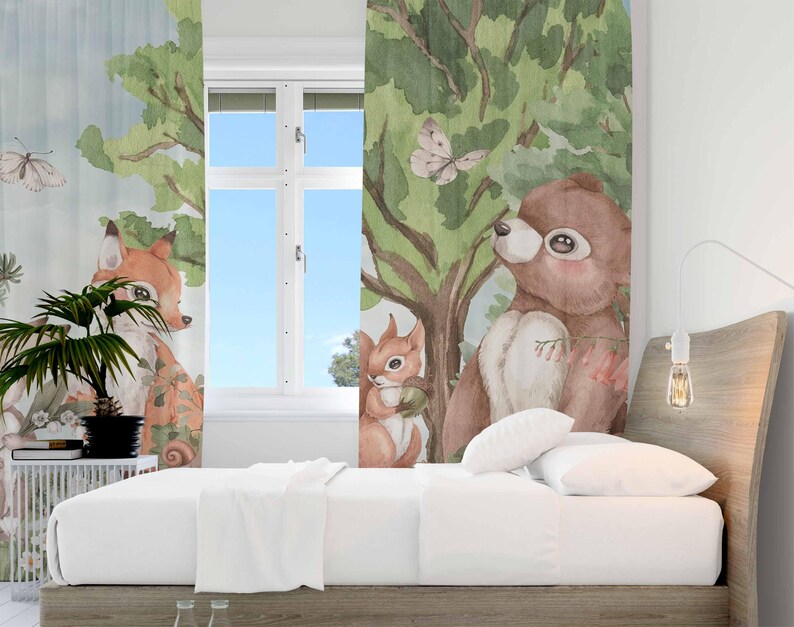 Rideaux animaux de la forêt, p - Baby Nursery Youtube avis et prix
