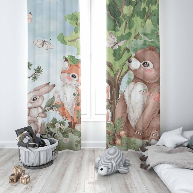 Rideaux animaux de la forêt, p - Baby Nursery Youtube avis et prix
