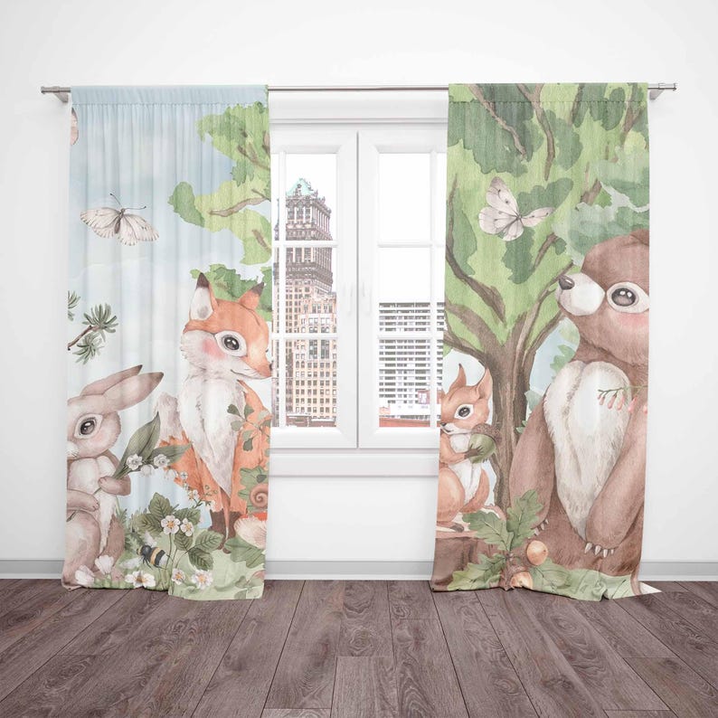 Rideaux animaux de la forêt, p - Baby Nursery Youtube avis et prix