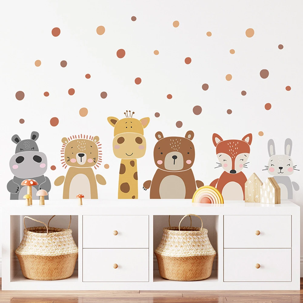 Boho mignon girafe ours animau - Baby Nursery Peel And Stick Wallpaper avis et prix
