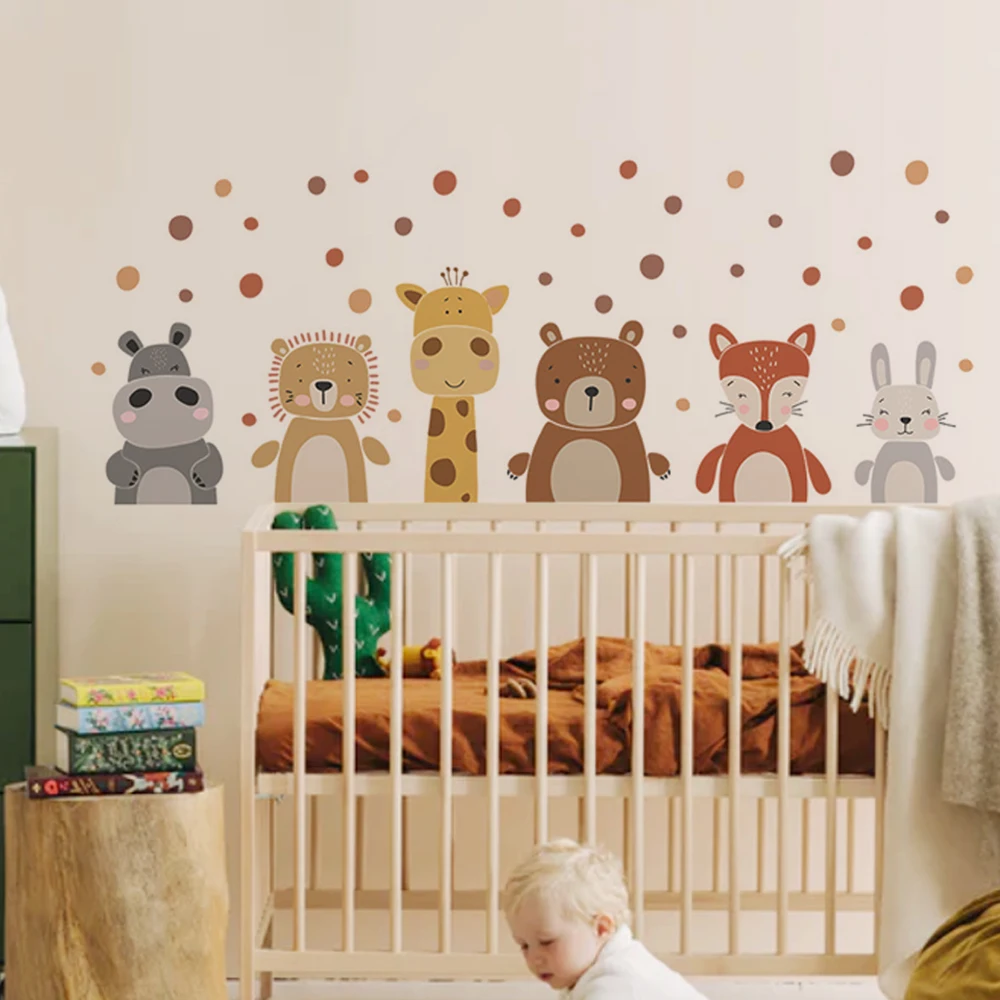 Boho mignon girafe ours animau - Baby Nursery Peel And Stick Wallpaper avis et prix