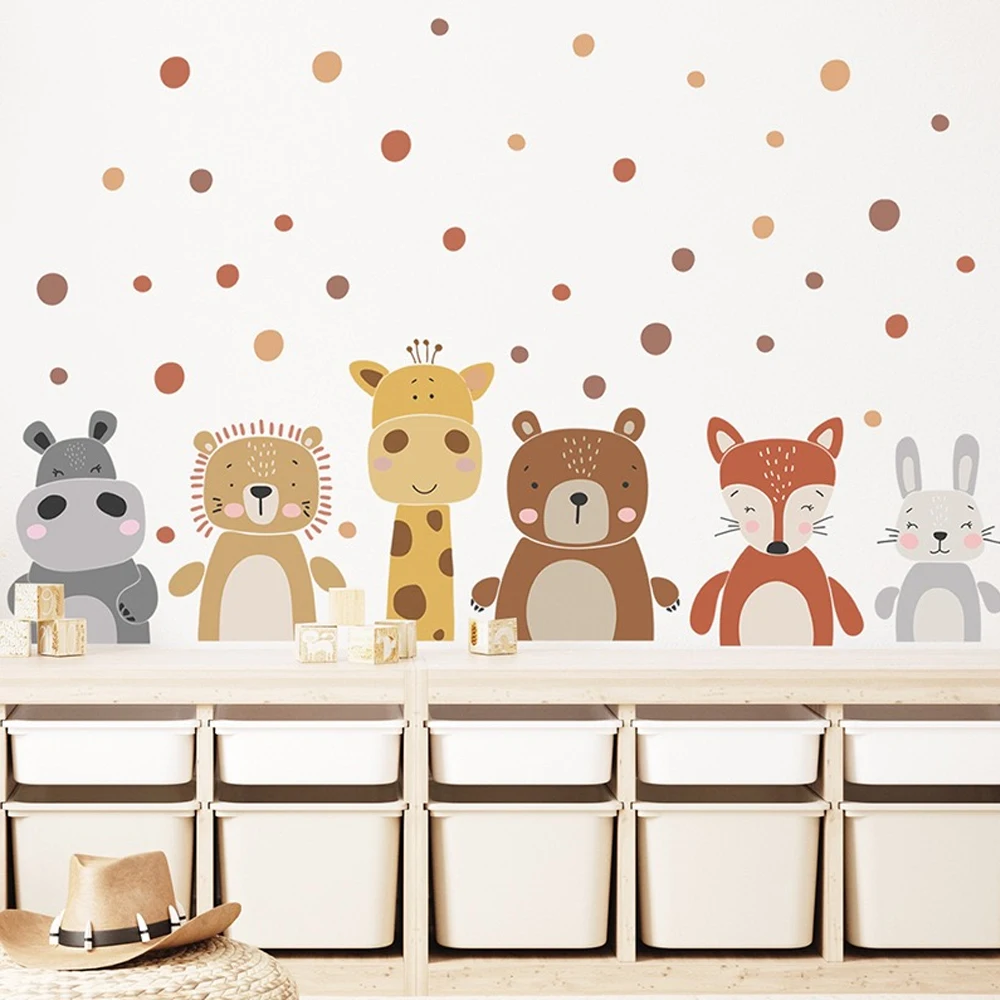 Boho mignon girafe ours animau - Baby Nursery Peel And Stick Wallpaper avis et prix