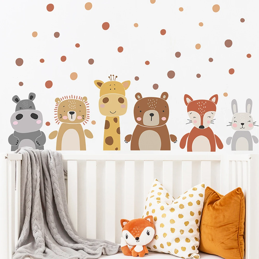 Boho mignon girafe ours animau - Baby Nursery Peel And Stick Wallpaper avis et prix