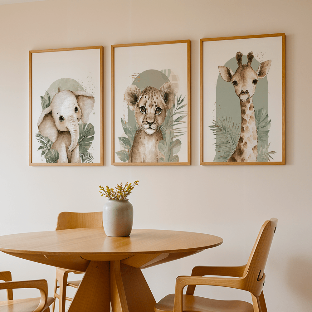 Lot de 3 tableaux muraux rétro - Baby Nursery Giraffe avis et prix