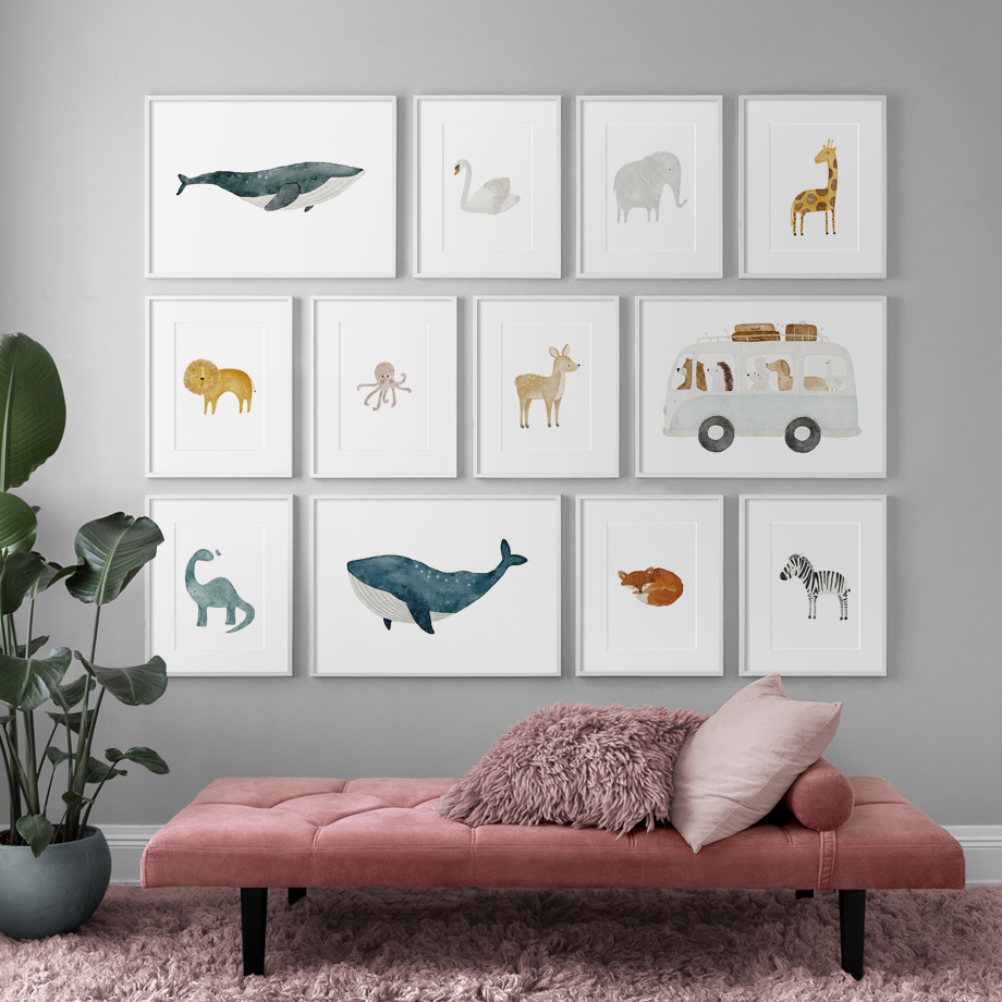 Toile murale imprimée dinosaur - Baby Nursery Giraffe avis et prix