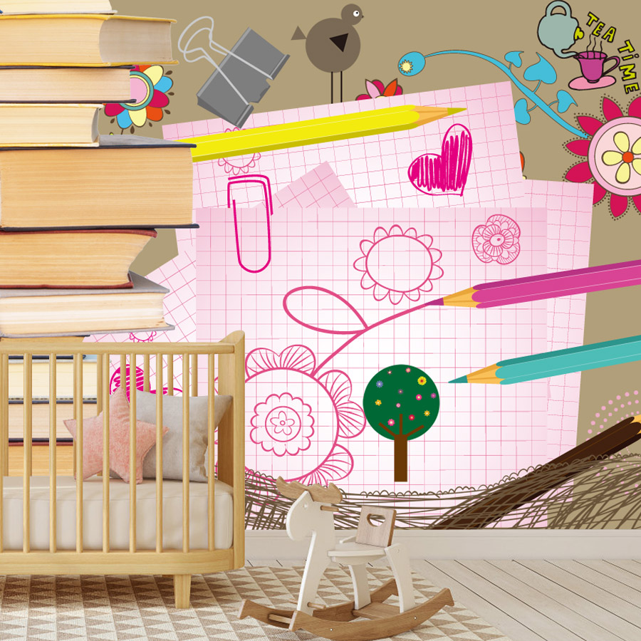 Livres de dessins animés, papi - Baby Nursery Peel And Stick Wallpaper avis et prix