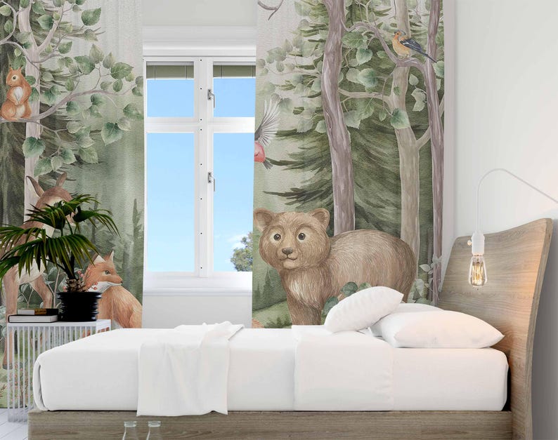 Rideaux animaux de la forêt po - Baby Nursery Youtube avis et prix
