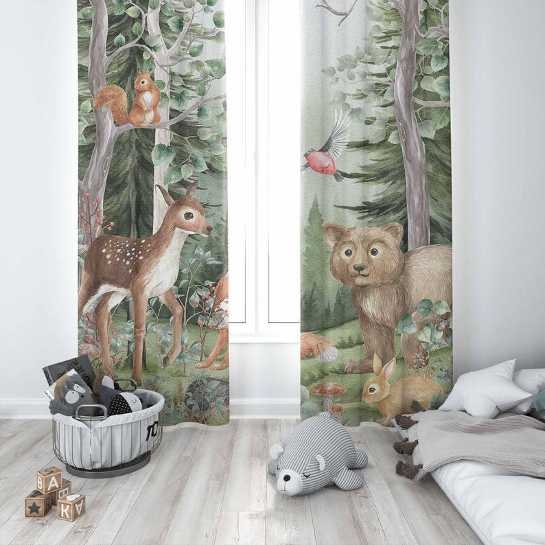 Rideaux animaux de la forêt po - Baby Nursery Youtube avis et prix