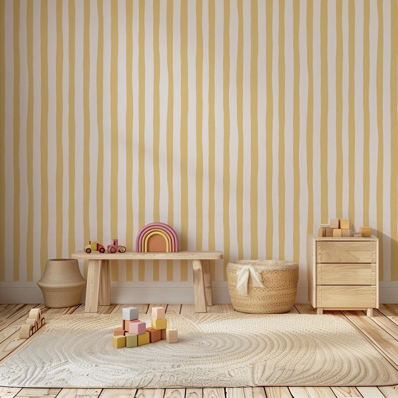 Papier peint à rayures oscilla - Baby Nursery Peel And Stick Wallpaper avis et prix
