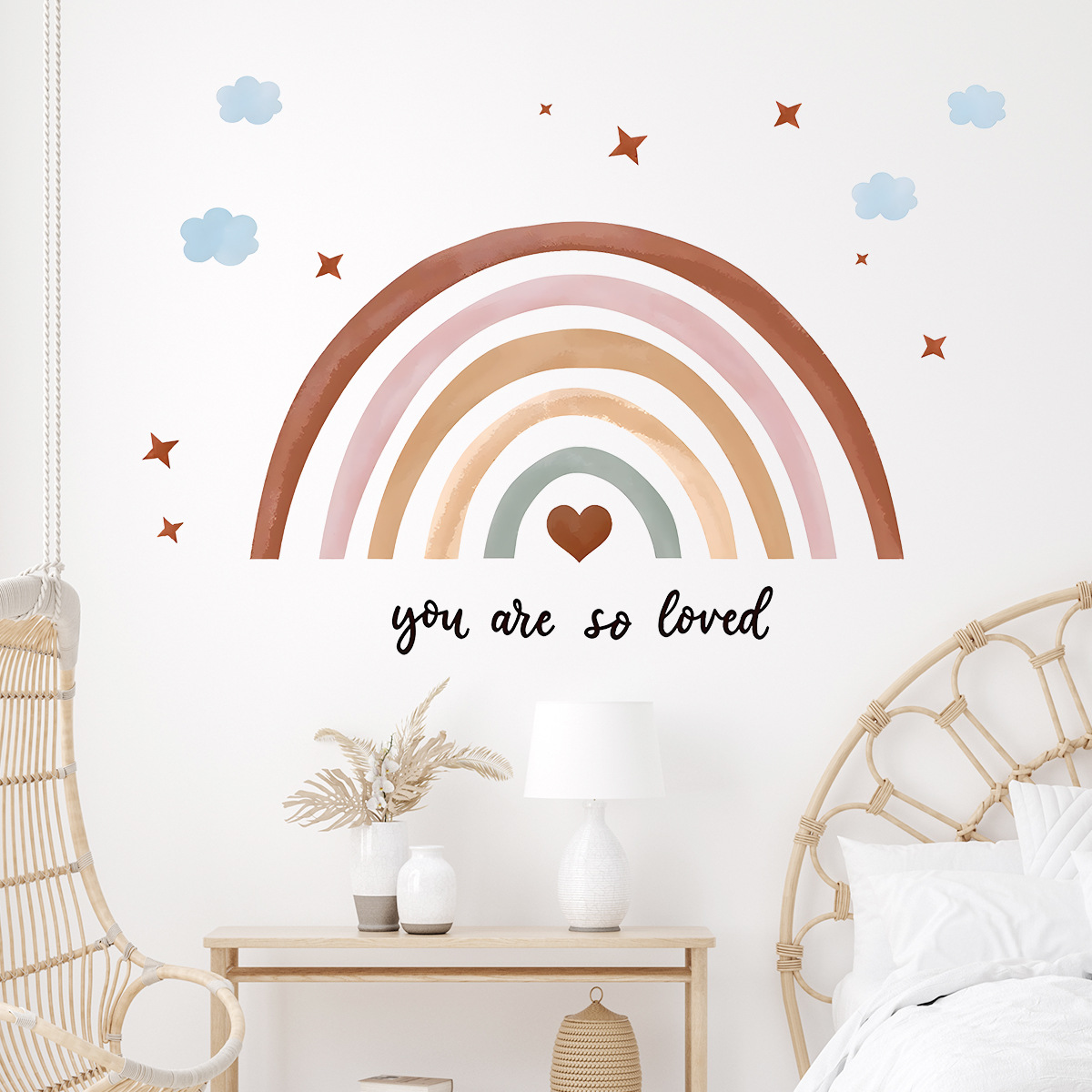 Autocollant mural arc-en-ciel  - Baby Nursery Peel And Stick Wallpaper avis et prix