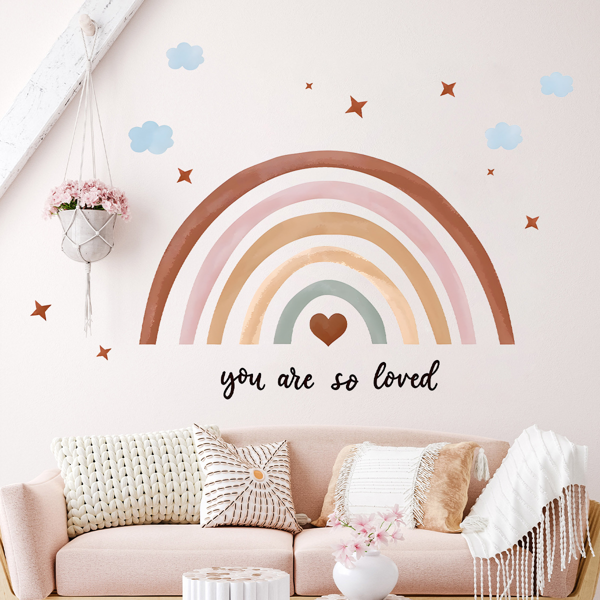 Autocollant mural arc-en-ciel  - Baby Nursery Peel And Stick Wallpaper avis et prix