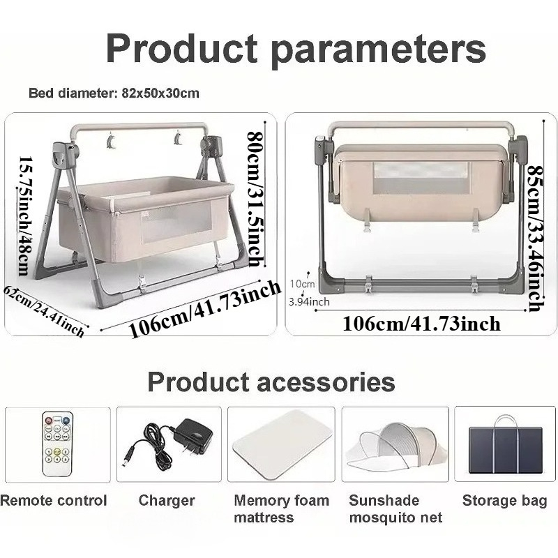 Moussinet à bascule pour bébé, - Bassinet Bedside Sleeper avis et prix