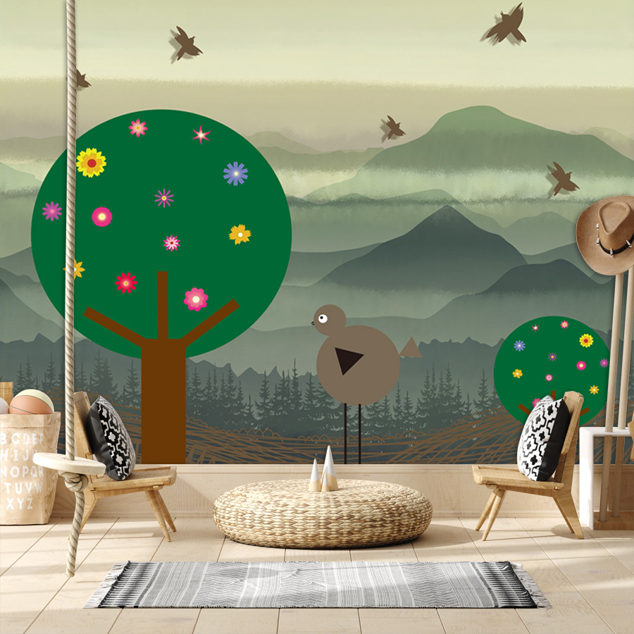 Dessin animé personnalisé faci - Baby Nursery Peel And Stick Wallpaper avis et prix