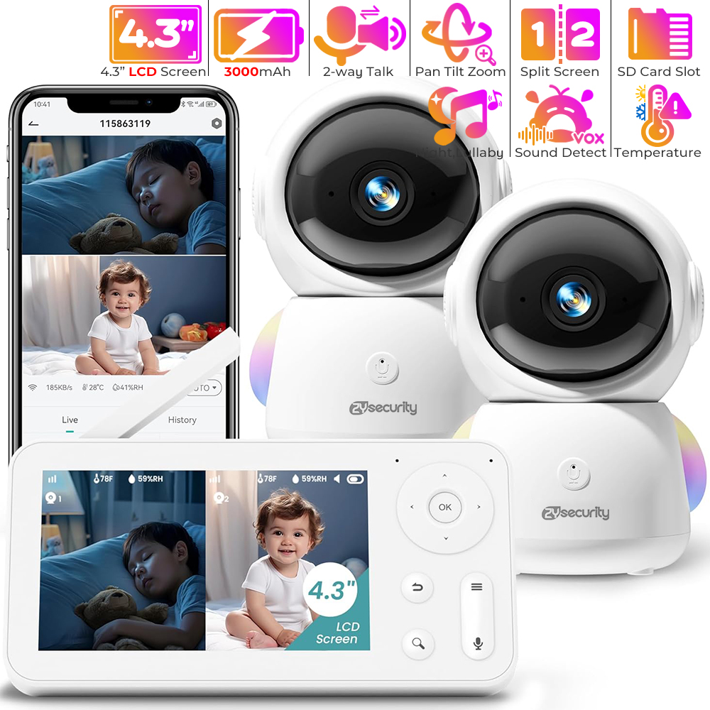 Babyphone 2K avec 2 Caméras et - Baby Nursery Camera avis et prix