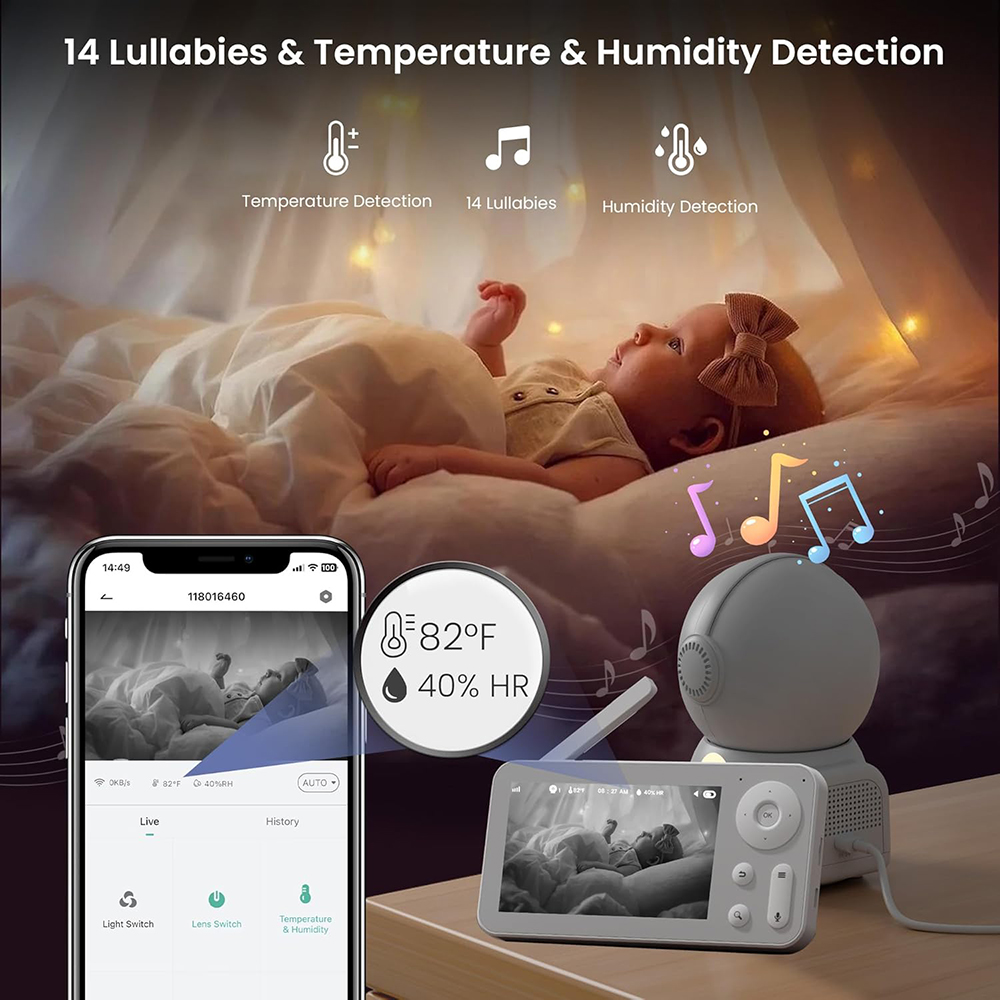 Babyphone 2K avec 2 Caméras et - Baby Nursery Camera avis et prix