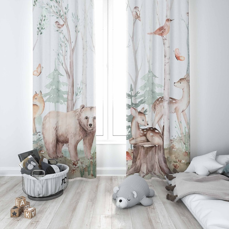 Rideaux animaux de la forêt po - Baby Nursery Youtube avis et prix
