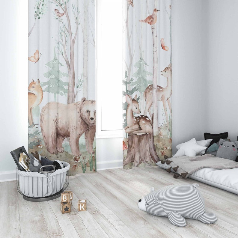 Rideaux animaux de la forêt po - Baby Nursery Youtube avis et prix