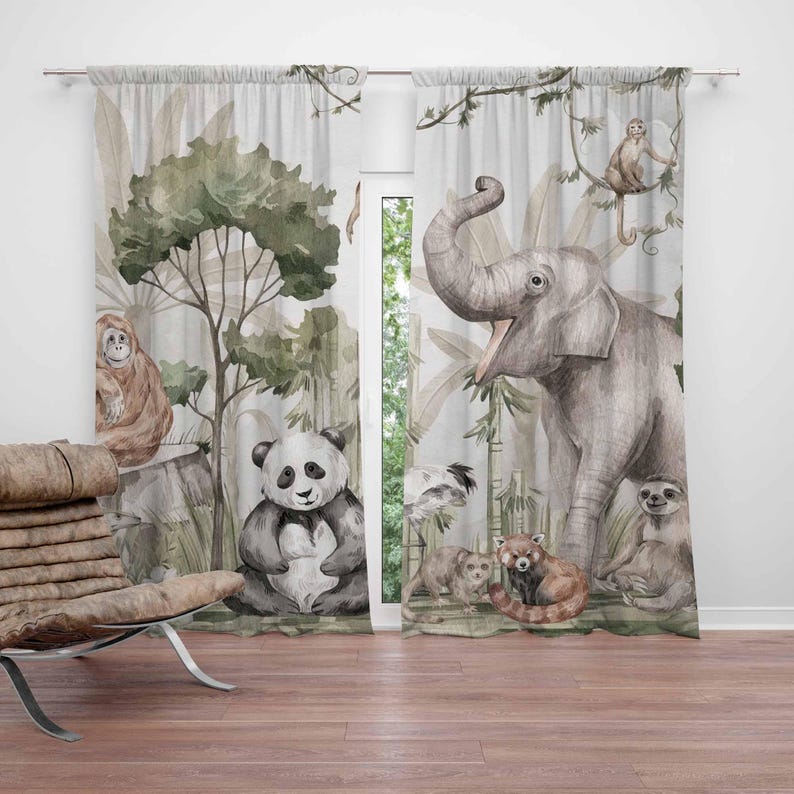 Rideaux animaux Safari, pour c - Baby Nursery Youtube avis et prix