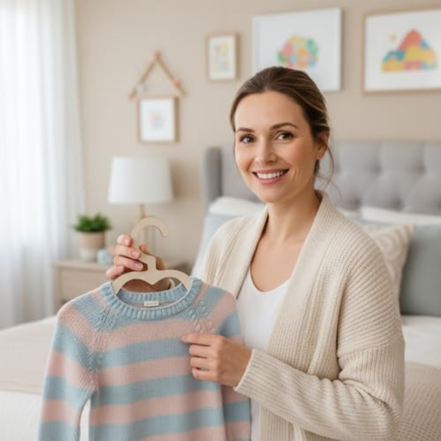 10 cintres en bois pour la cha - Closet Organizer Baby avis et prix