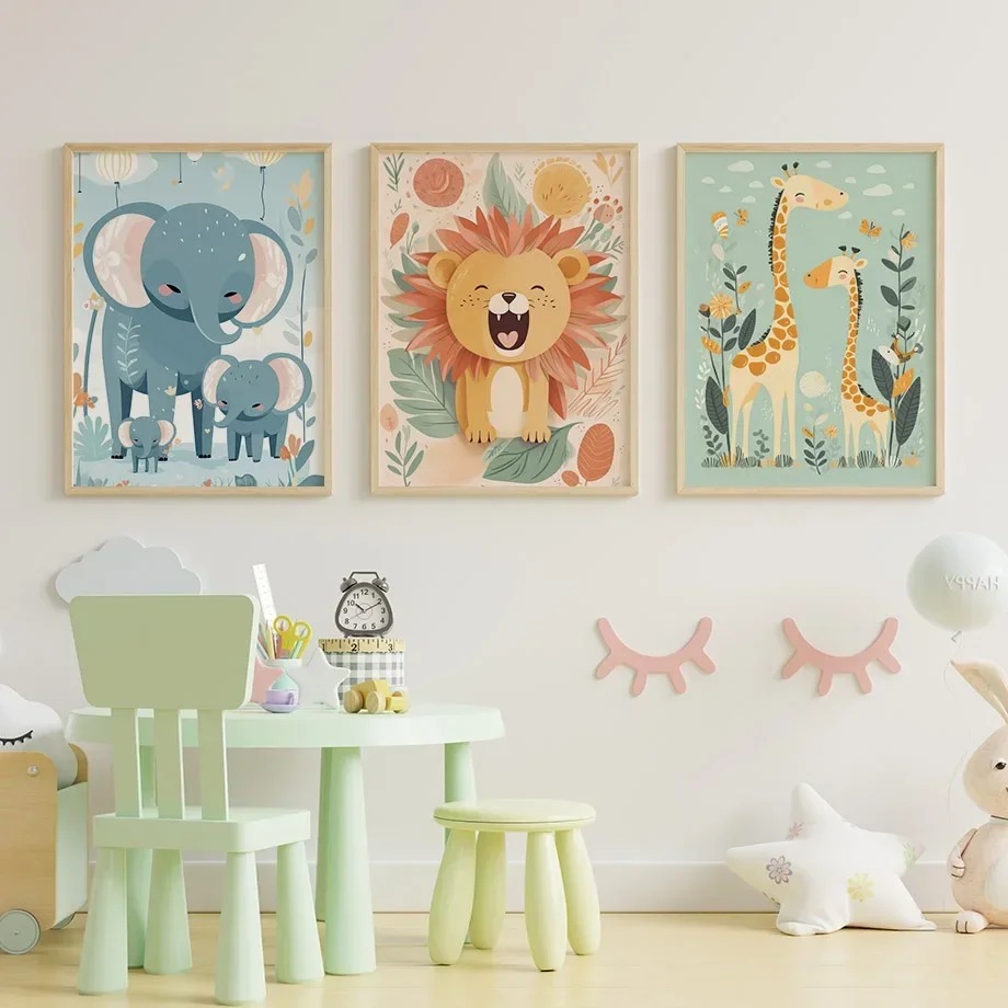 Tableau mural en toile Lion, C - Baby Nursery Giraffe avis et prix